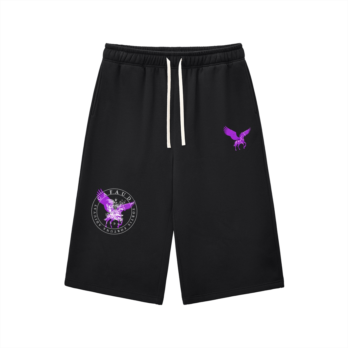 GAFAUDI ASCENSION - VIOLET IMPÉRIAL Relaxed Drawstring Three-quarter Sweatpants