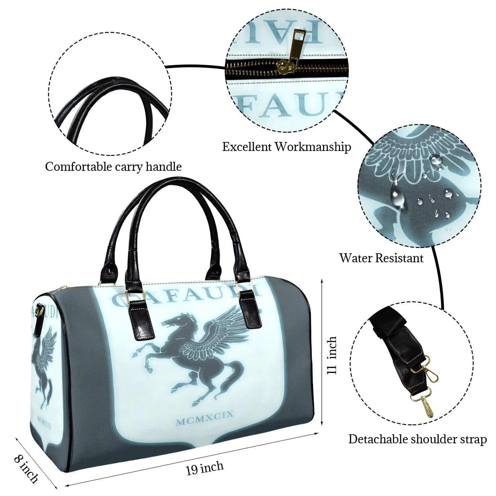 GAFAUDI Leather Travel Bag-Small