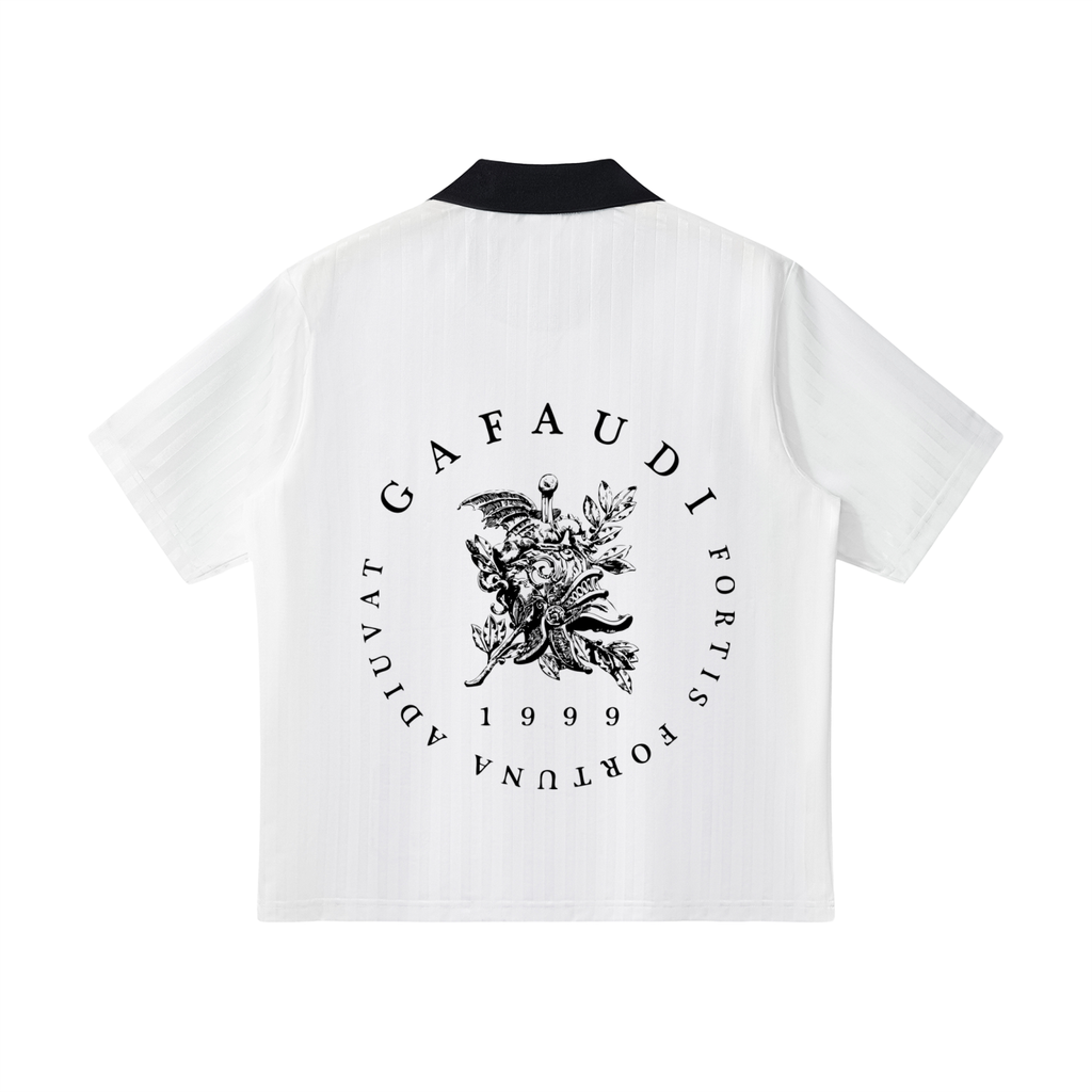 GAFAUDI Contrast Collar Striped Soccer Jersey