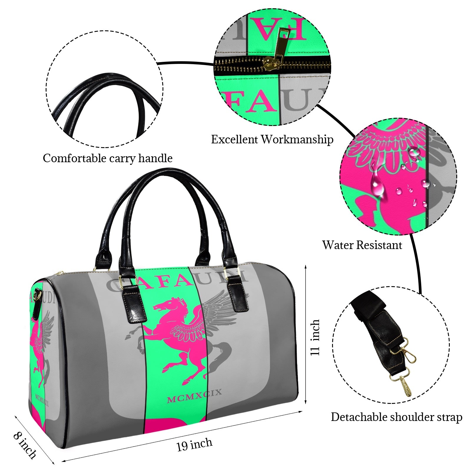 GAFAUDI Leather Travel Bag-Small