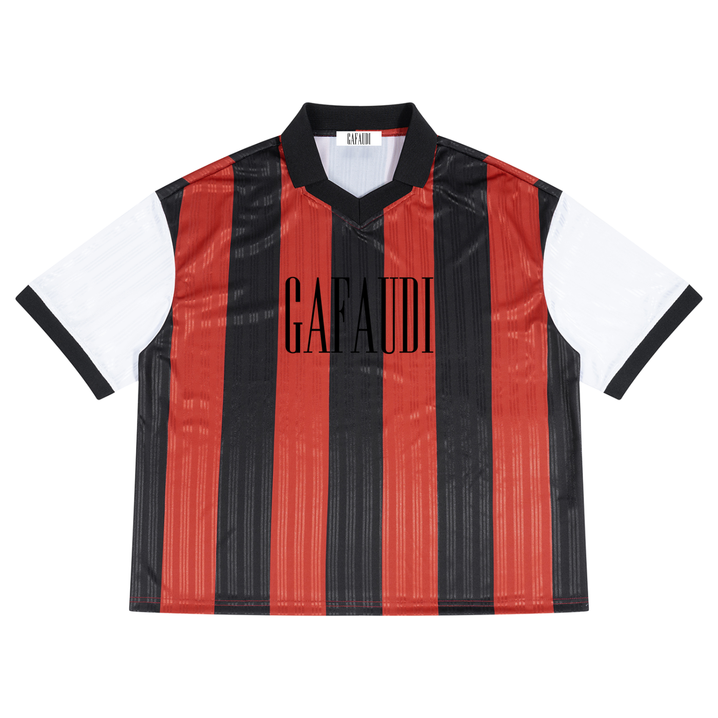 GAFAUDI Unisex Boxy Striped Collared Soccer Jersey