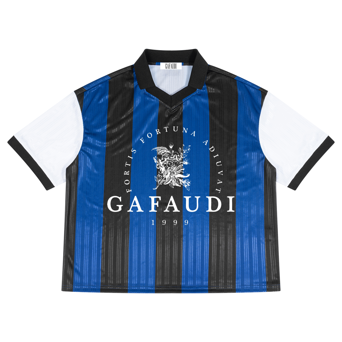 GAFAUDI Unisex Boxy Striped Collared Soccer Jersey