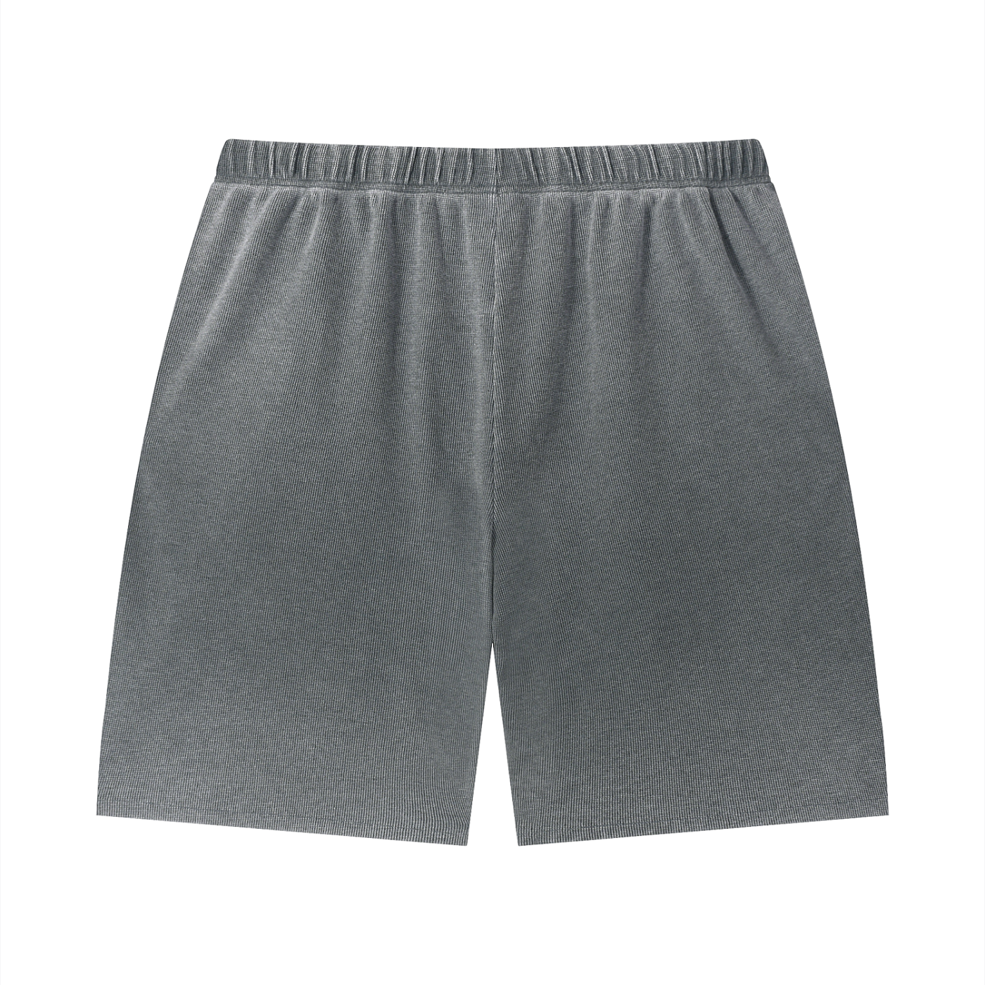 GAFAUDI Unisex Vintage Wash Sunfade Waffle Raw Hem Shorts