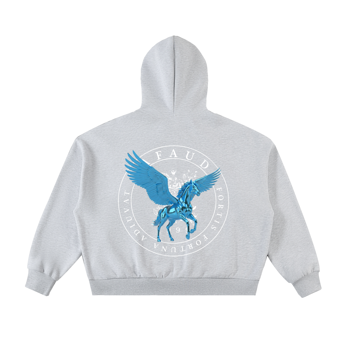 GAFAUDI ASCENSION - 'AZURE ROYALE' Fleeced Full-Zip Boxy Hoodie