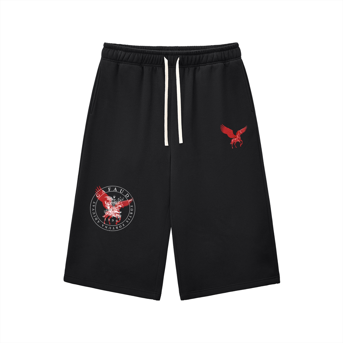 GAFAUDI ASCENSION - ROUGE SUPRÊME Drawstring Three-quarter Sweatpants