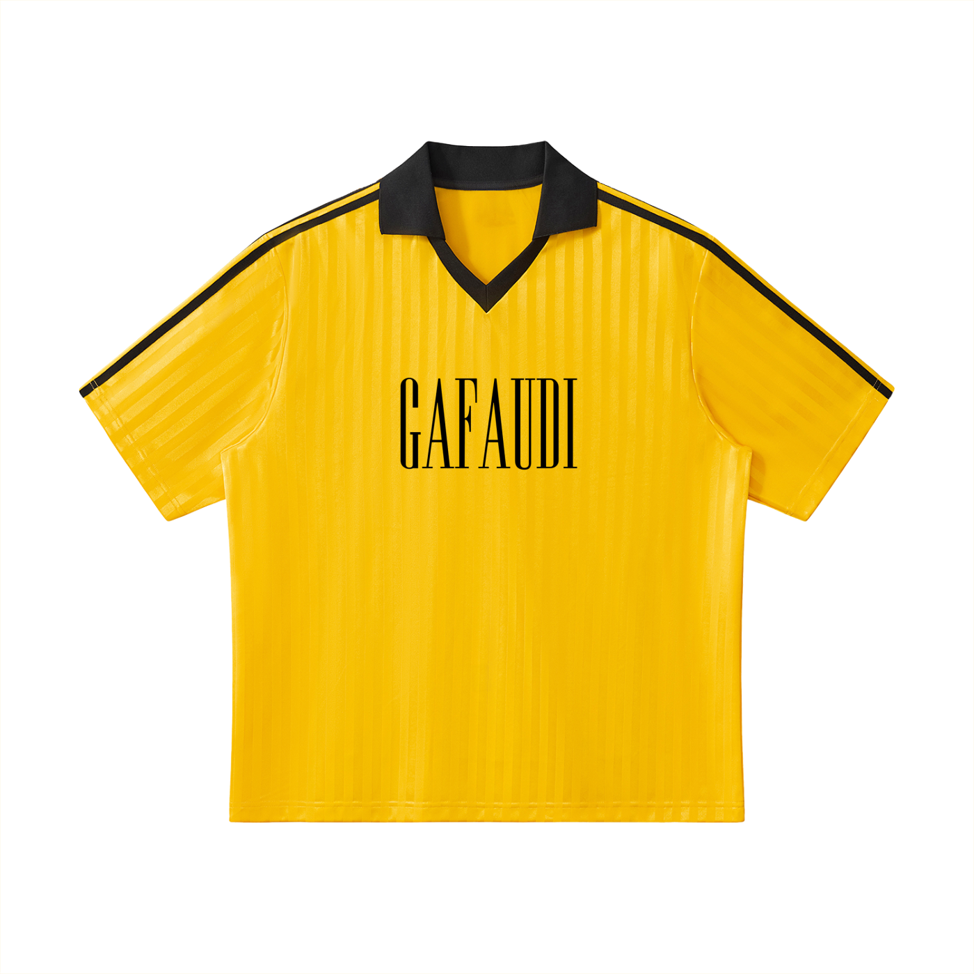GAFAUDI Contrast Collar Striped Soccer Jersey