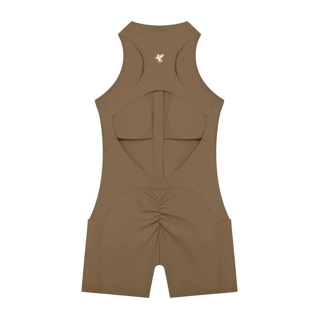 GAFAUDI Women’s Quarter-Zip Yoga Romper