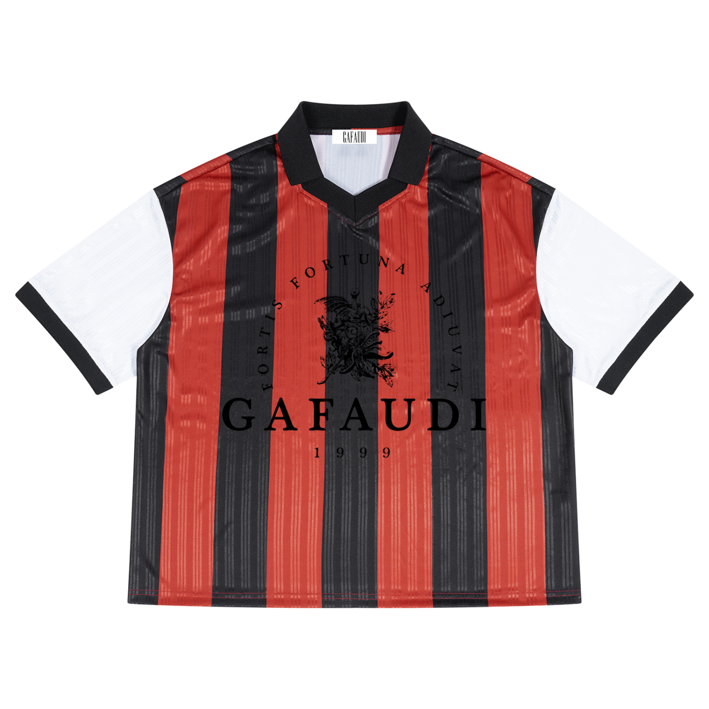 GAFAUDI Unisex Boxy Striped Collared Soccer Jersey
