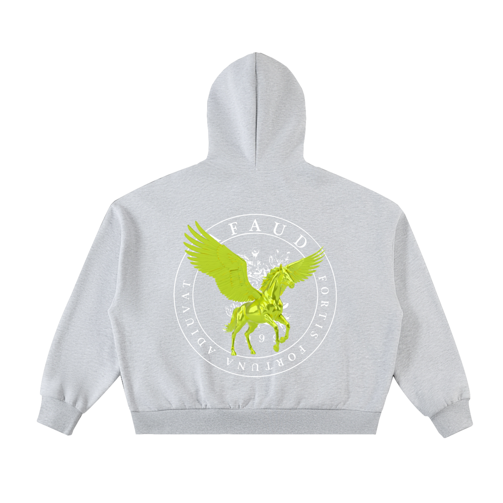 Fleeced Full-Zip Boxy Hoodie