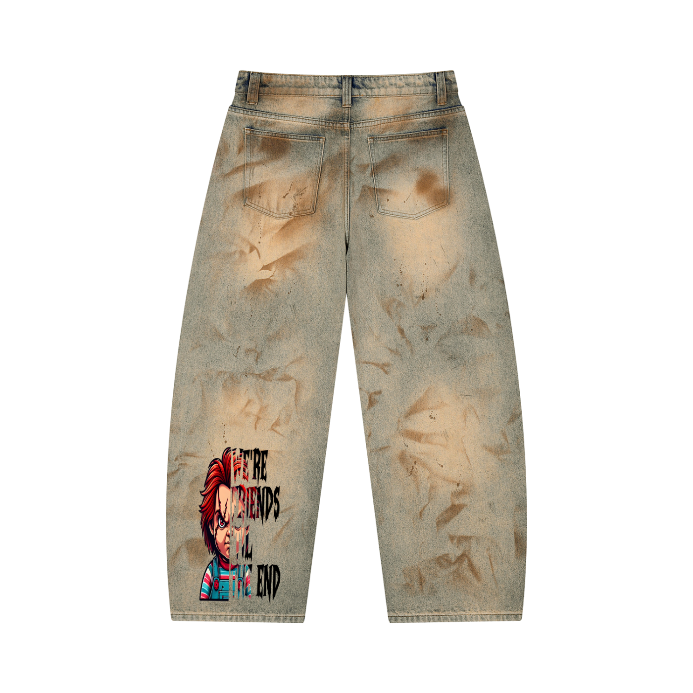 GAFAUDI Men’s Vintage Wash Barrel Leg Jeans