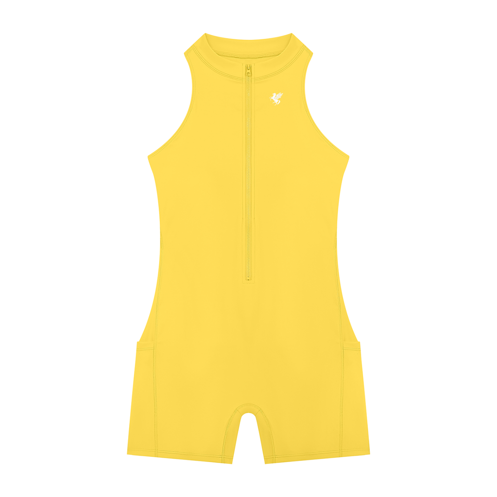 GAFAUDI Women’s Quarter-Zip Yoga Romper