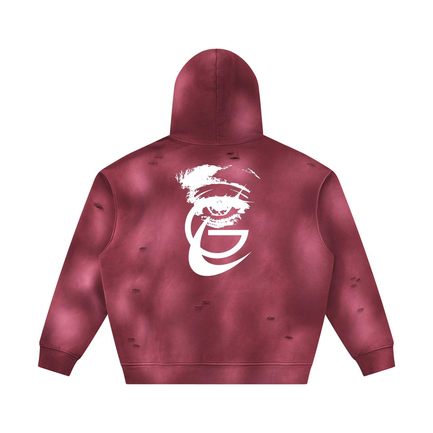 GAFAUDI Unisex Sunfade Frayed Fleece Hoodie