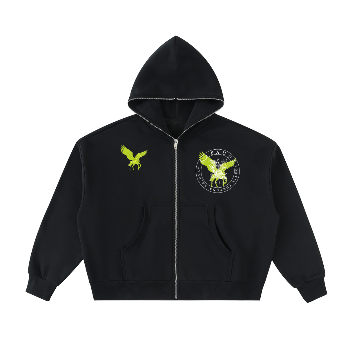 GAFAUDI ASCENSION - ÉLYSIUM Fleeced Full-Zip Boxy Hoodie