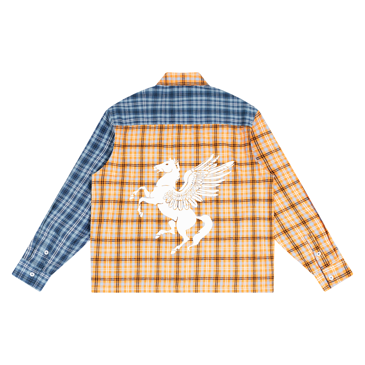 GAFAUDI Unisex Oversized Plaid Color Block Shirt