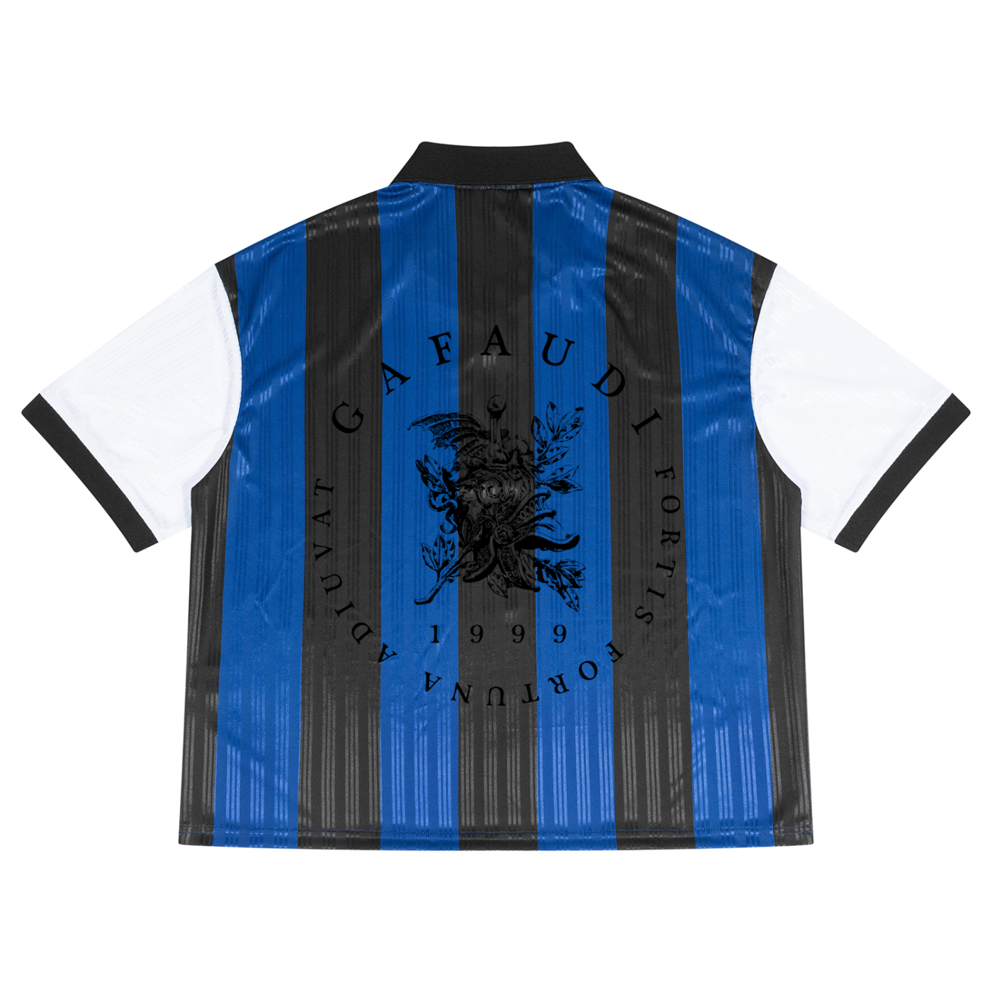 GAFAUDI Unisex Boxy Striped Collared Soccer Jersey