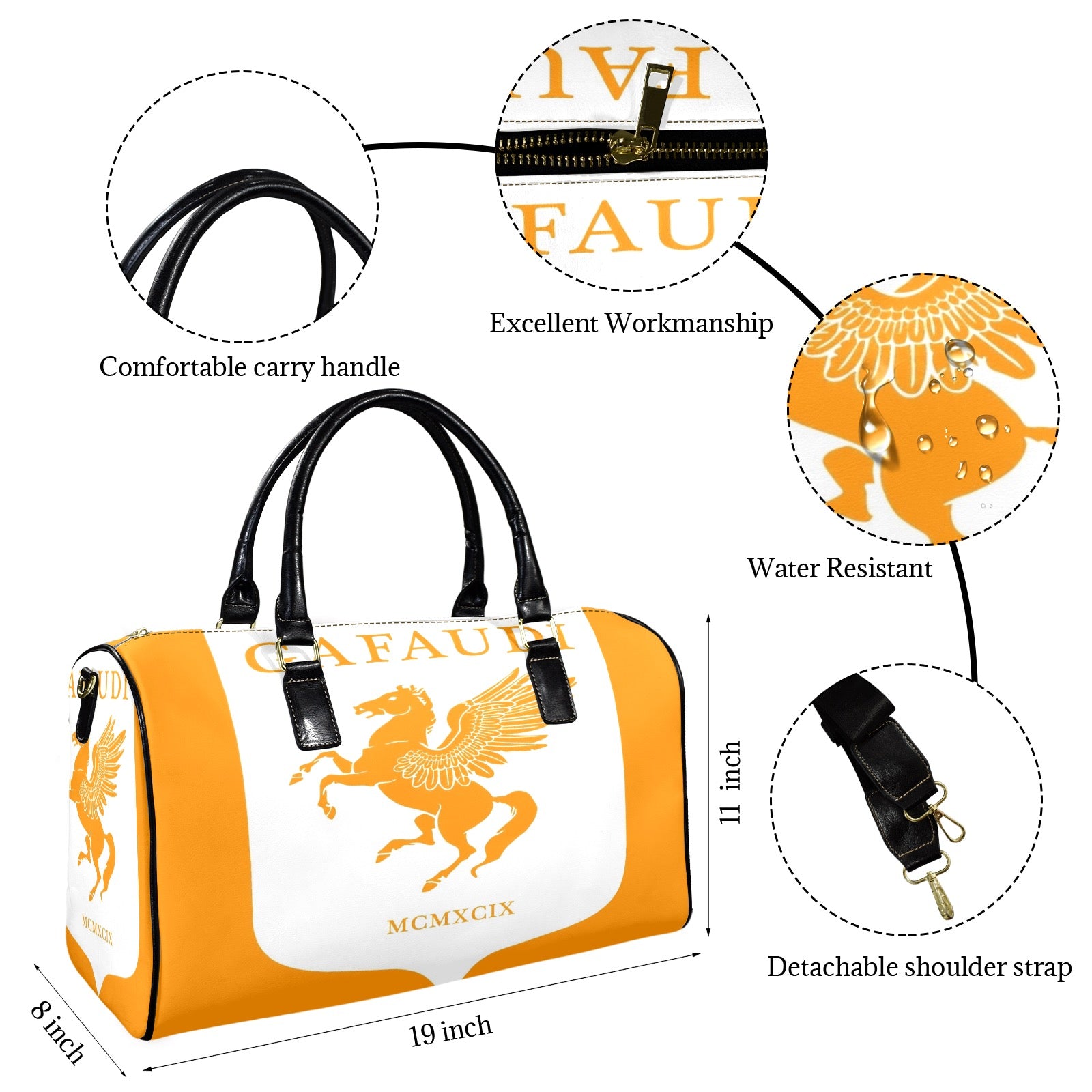 GAFAUDI Leather Travel Bag-Small