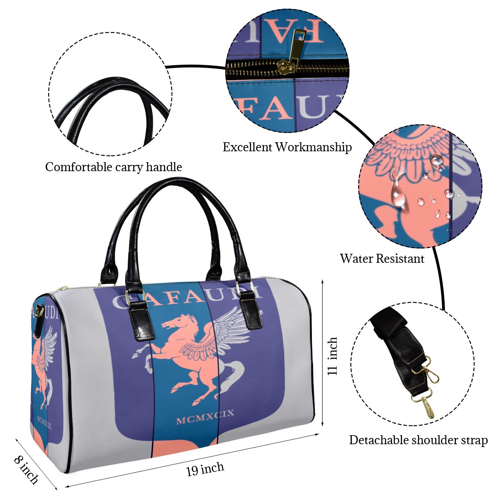 GAFAUDI Leather Travel Bag-Small
