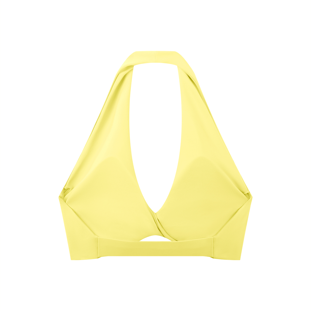 GAFAUDI Women's Pleated Halter Sports Bra