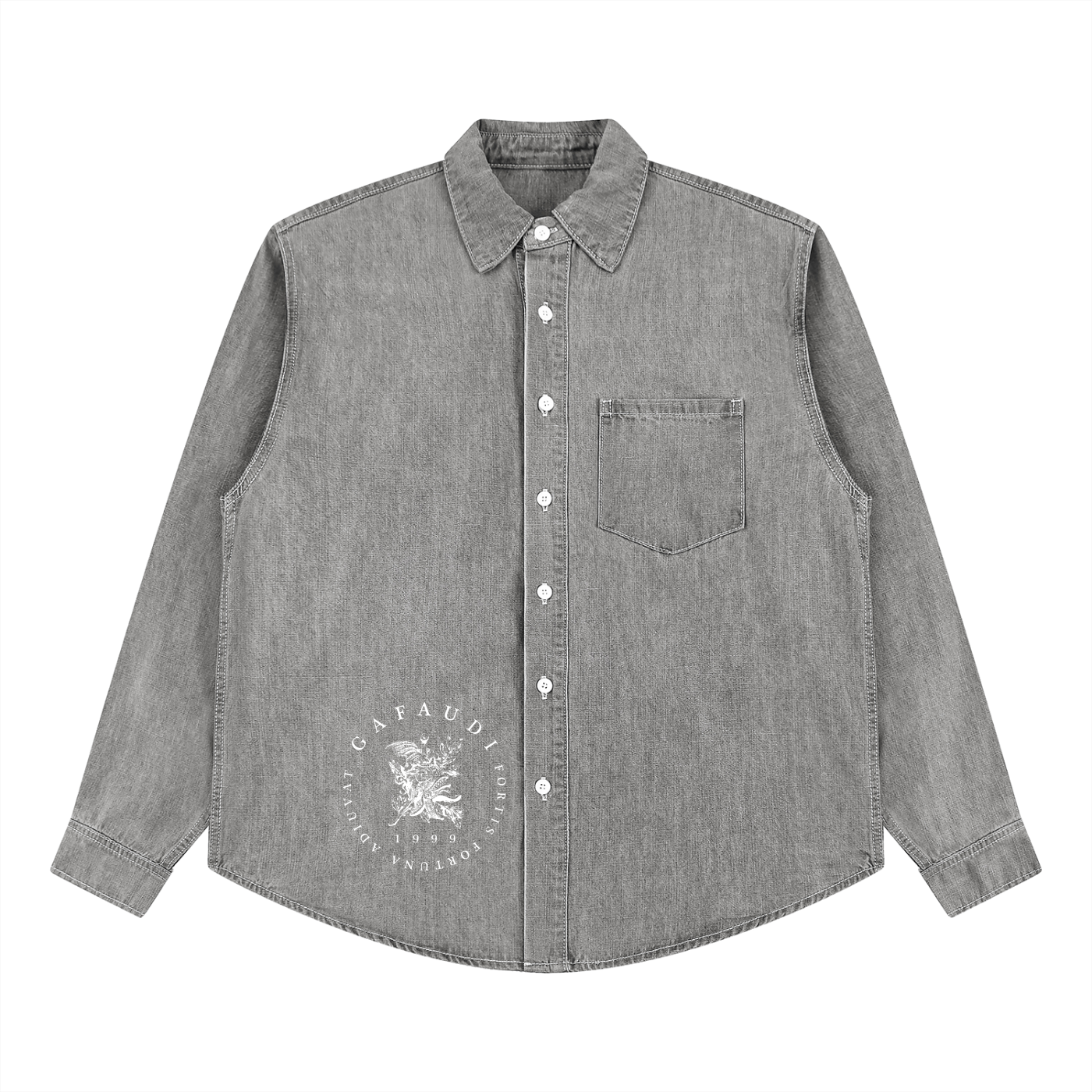 GAFAUDI Unisex Vintage Wash Denim Shirt