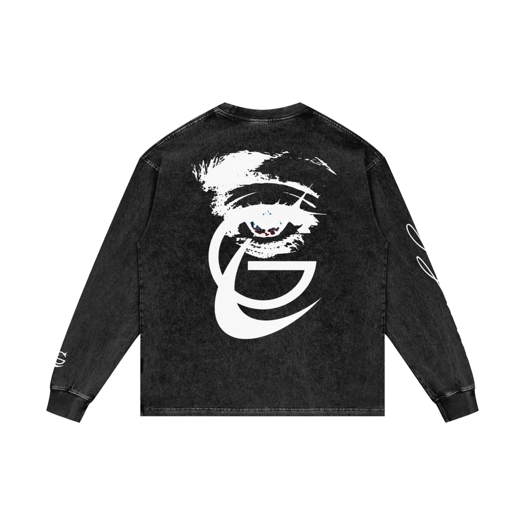 GAFAUDI "Stella Nova" Acid Wash Oversize Long Sleeve T-Shirt