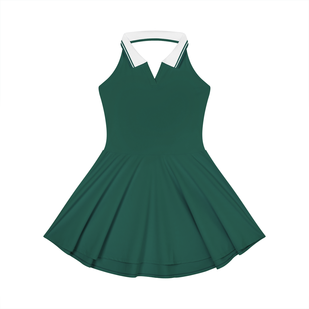 GAFAUDI Women's Collared Halter A-Line Tennis Dress