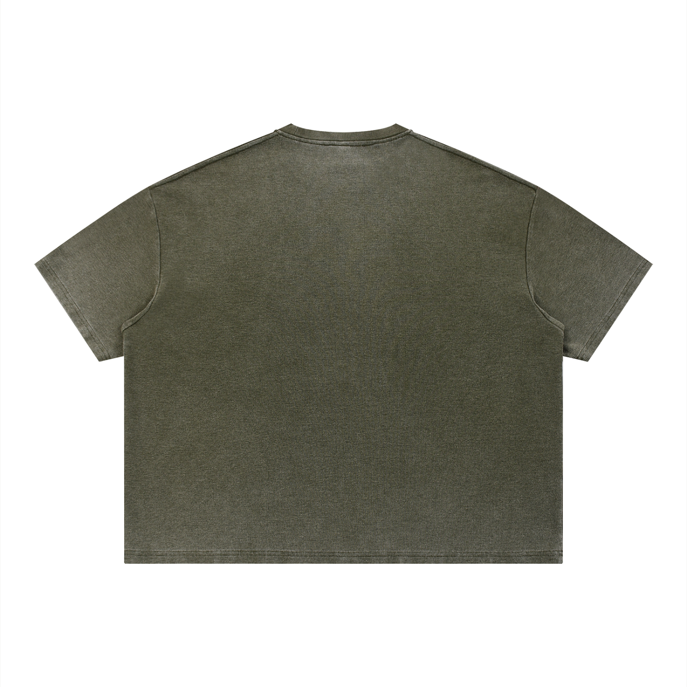 GAFAUDI Unisex Vintage Wash Sunfade Boxy Waffle T-Shirt