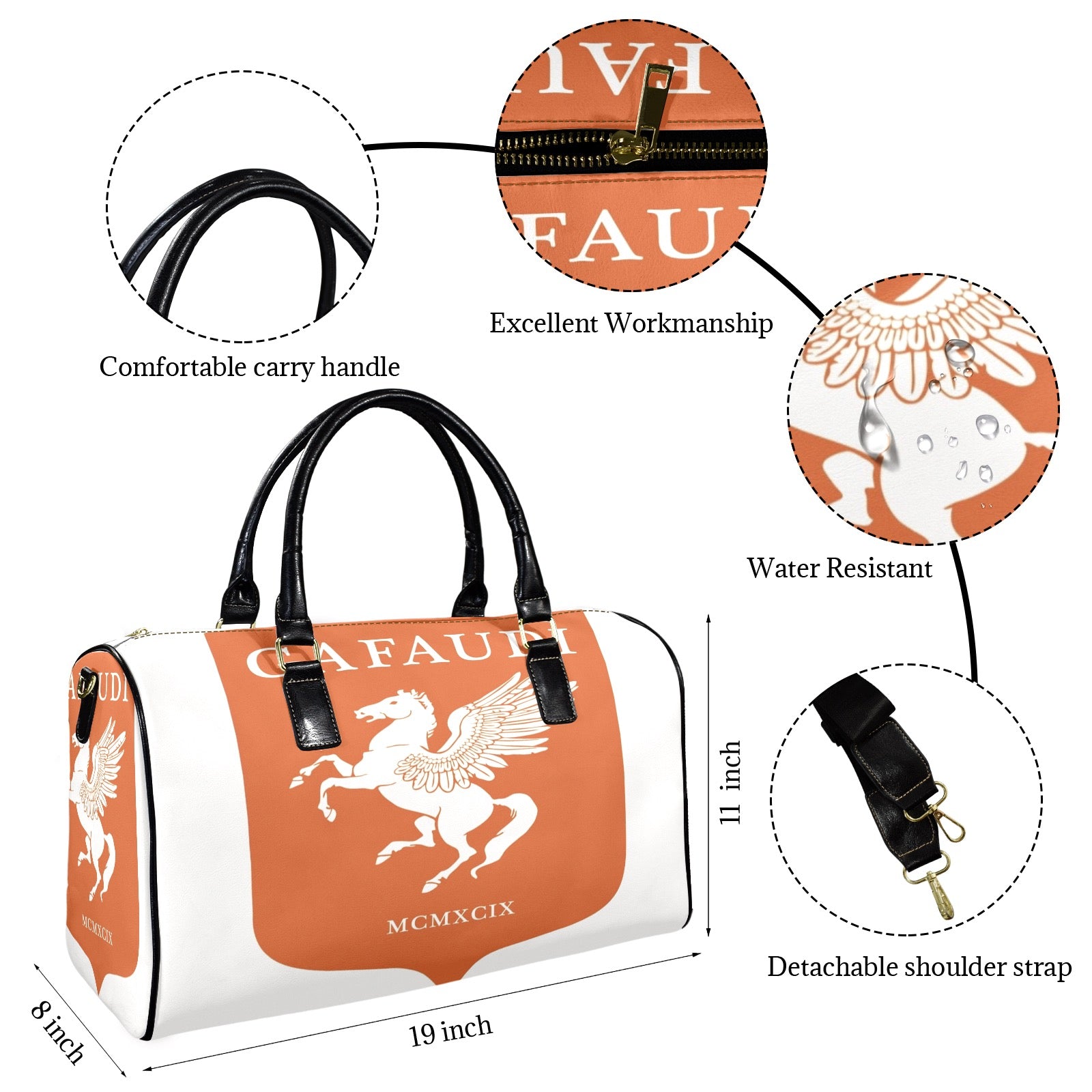 GAFAUDI Leather Travel Bag-Small