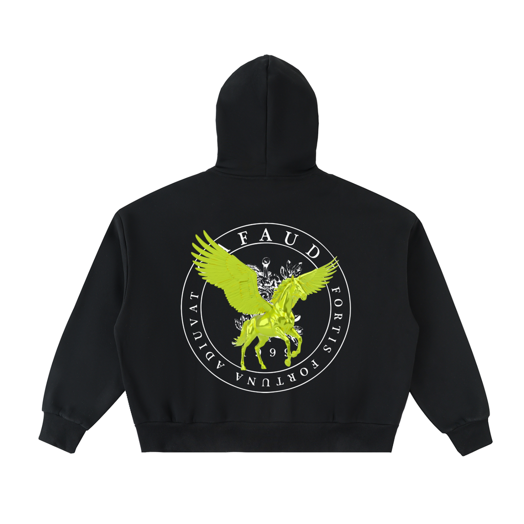 Fleeced Full-Zip Boxy Hoodie