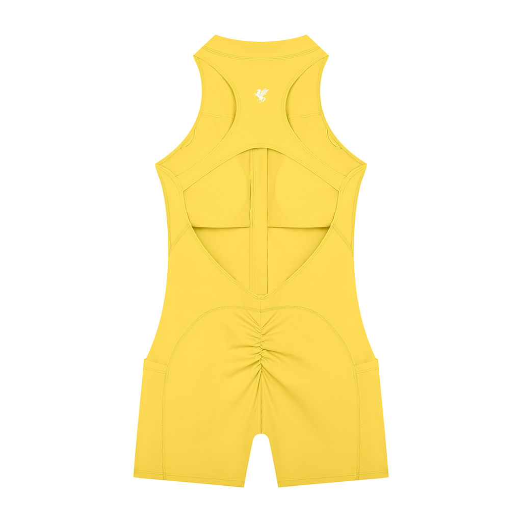 GAFAUDI Women’s Quarter-Zip Yoga Romper