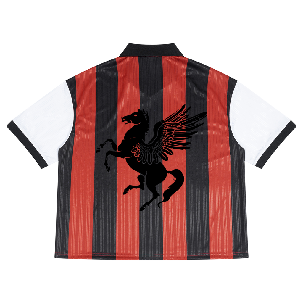 GAFAUDI Unisex Boxy Striped Collared Soccer Jersey