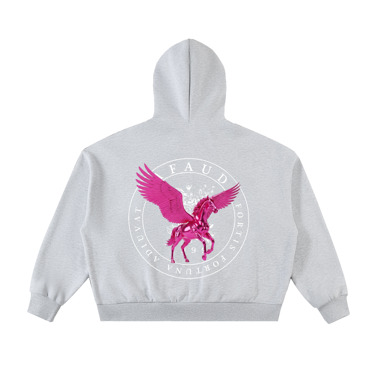 GAFAUDI ASCENSION - 'ROSA DIVINA' Fleeced Full-Zip Boxy Hoodie