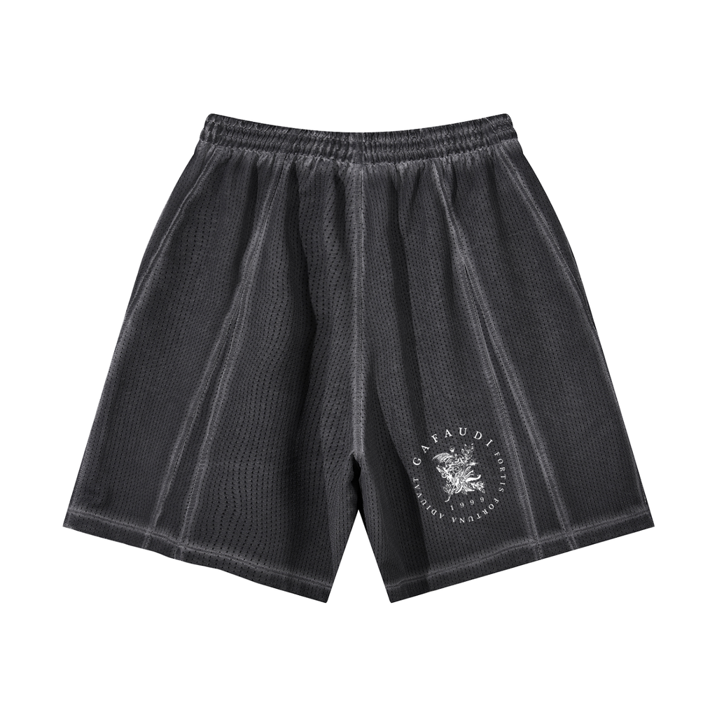 GAFAUDI Unisex Vintage Wash Mesh Shorts