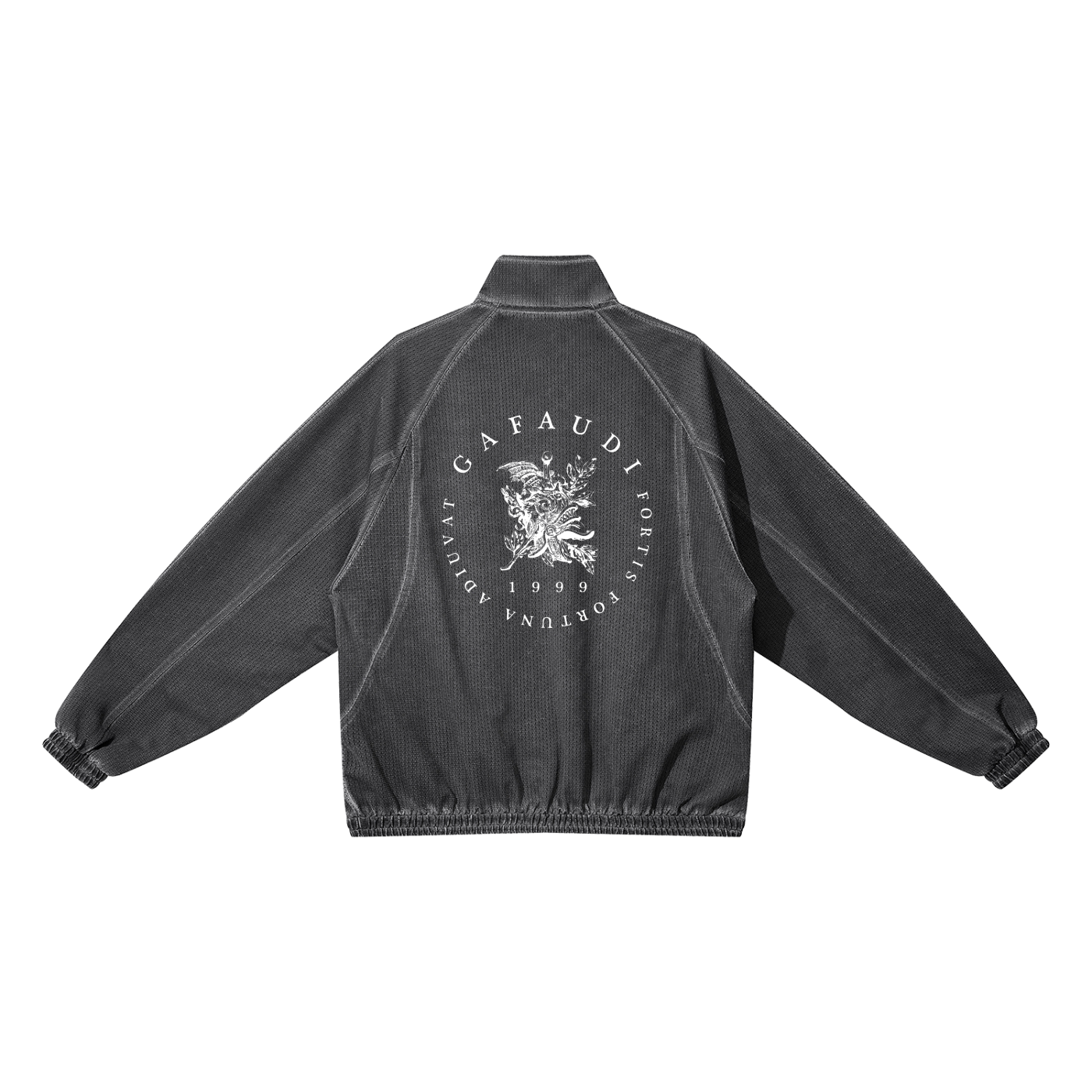 GAFAUDI Unisex Vintage Wash Full Zip Mesh Jacket