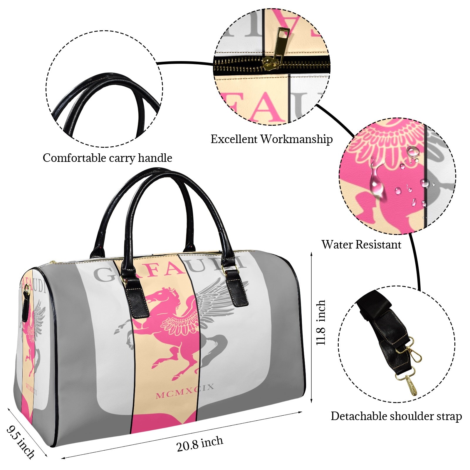 GAFAUDI Leather Travel Bag-Large
