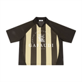 GAFAUDI Unisex Striped Mesh Boxy Soccer Jersey
