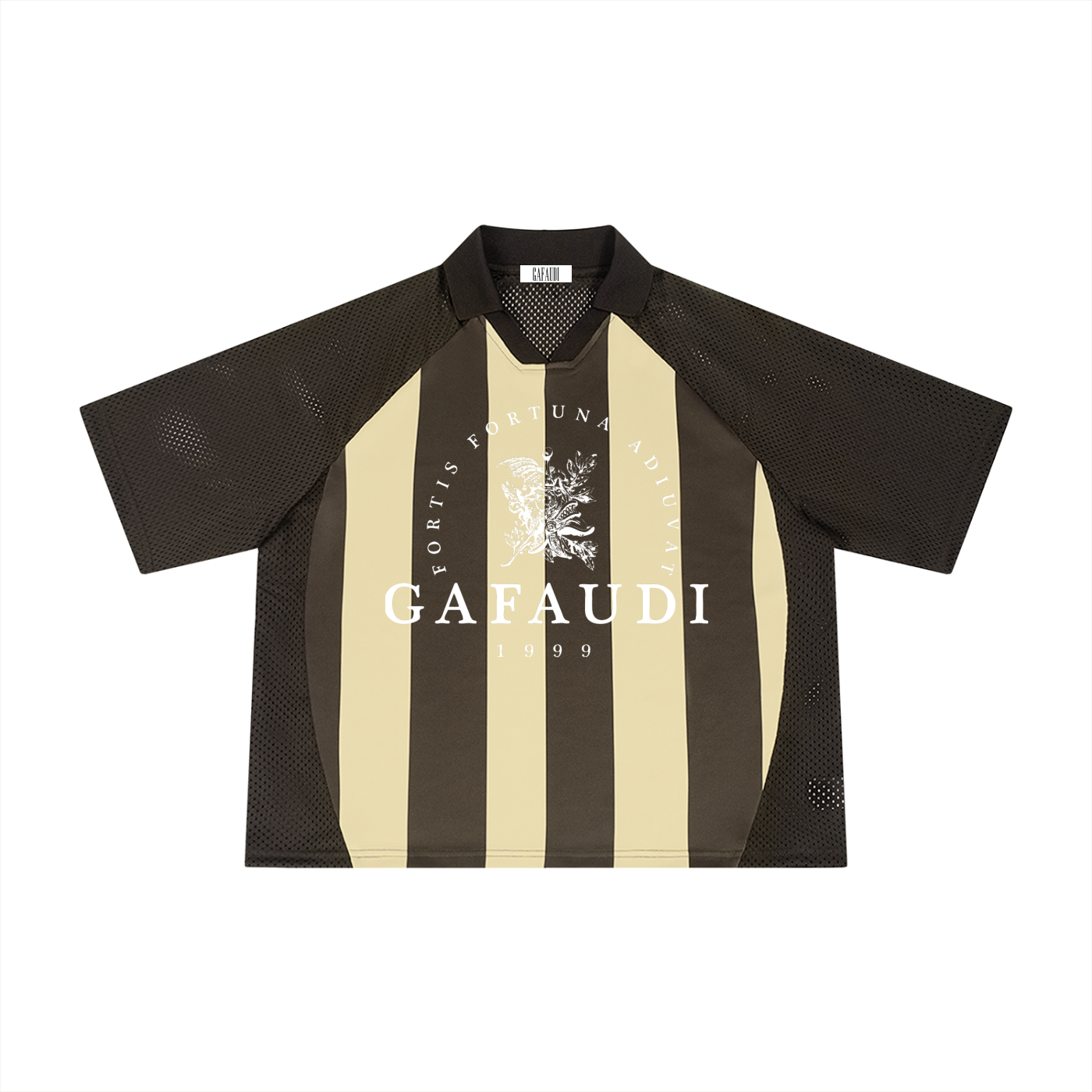GAFAUDI Unisex Striped Mesh Boxy Soccer Jersey