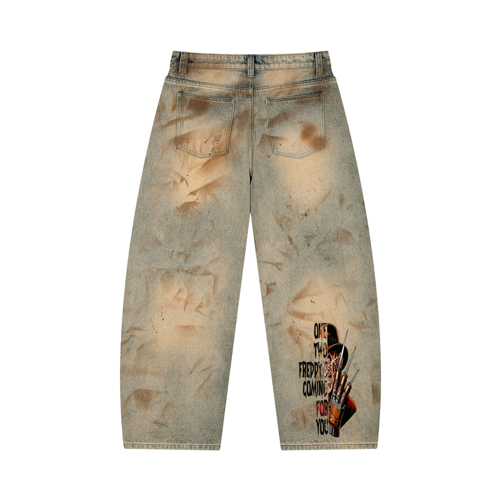 GAFAUDI Men’s Vintage Wash Barrel Leg Jeans