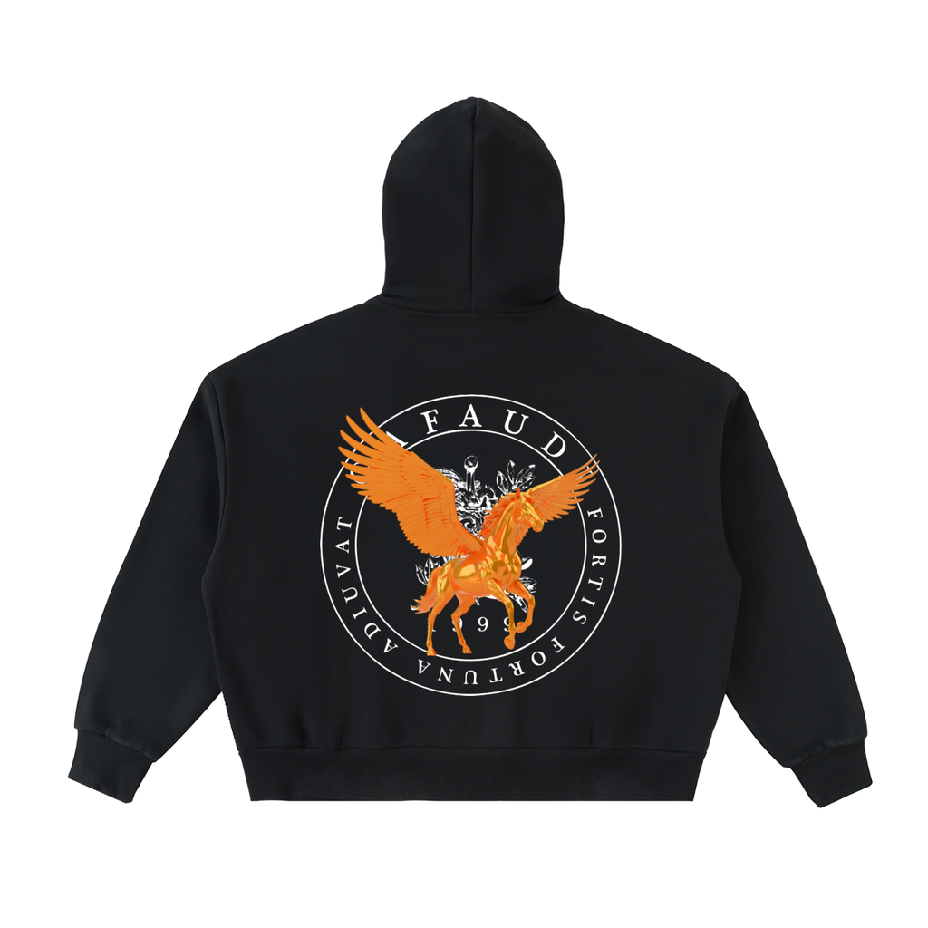 Fleeced Full-Zip Boxy Hoodie