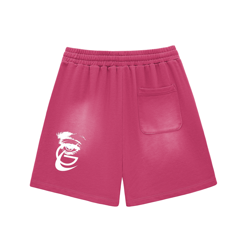 GAFAUDI "Stella Nova" Sun Fade Raw Edge Cotton Shorts