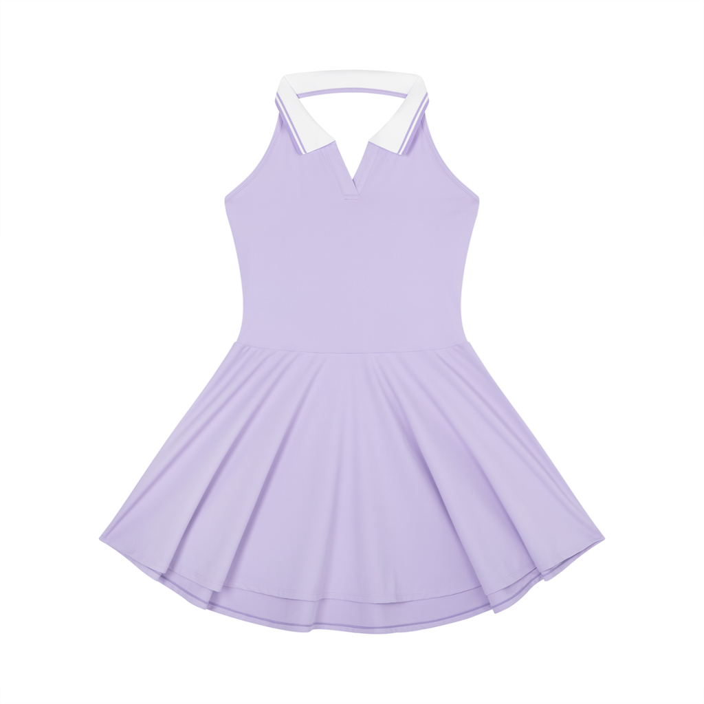 GAFAUDI Women's Collared Halter A-Line Tennis Dress