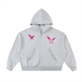 GAFAUDI ASCENSION - 'ROSA DIVINA' Fleeced Full-Zip Boxy Hoodie