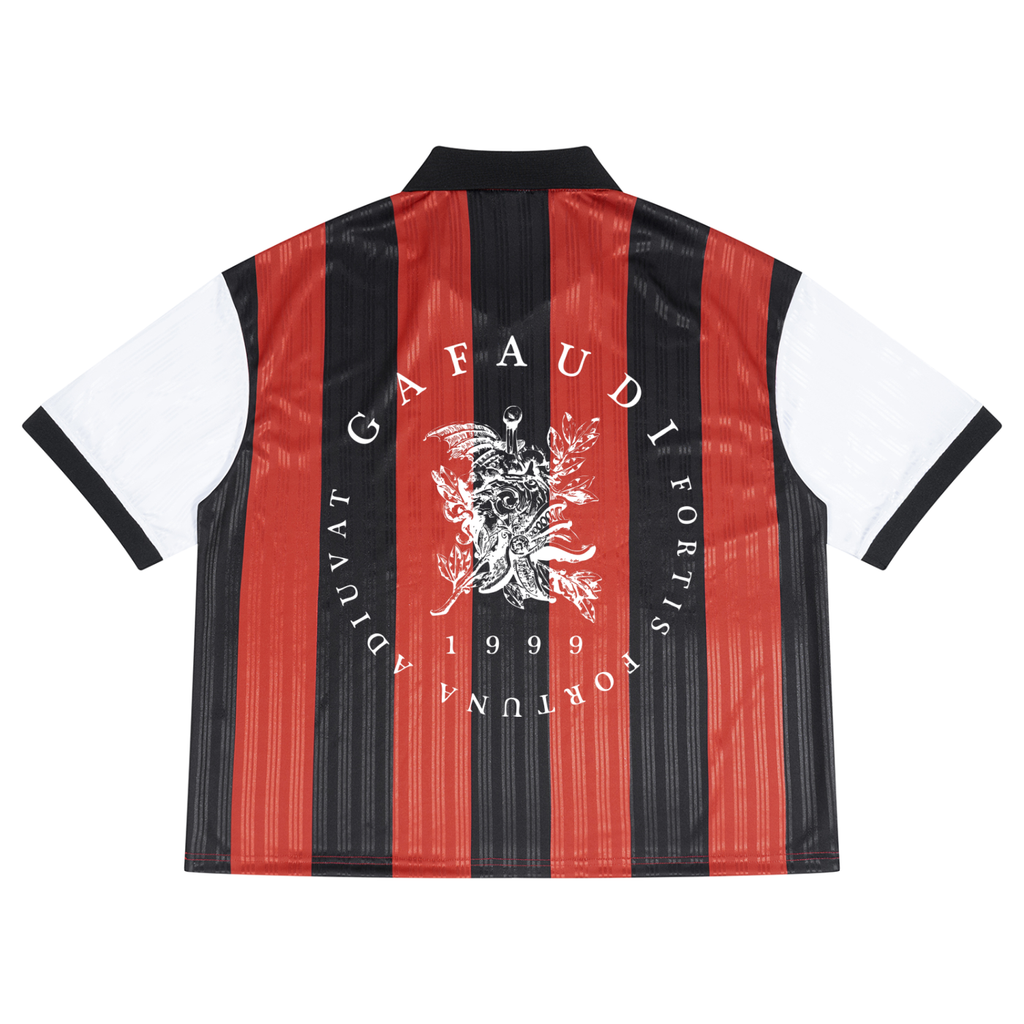 GAFAUDI Unisex Boxy Striped Collared Soccer Jersey