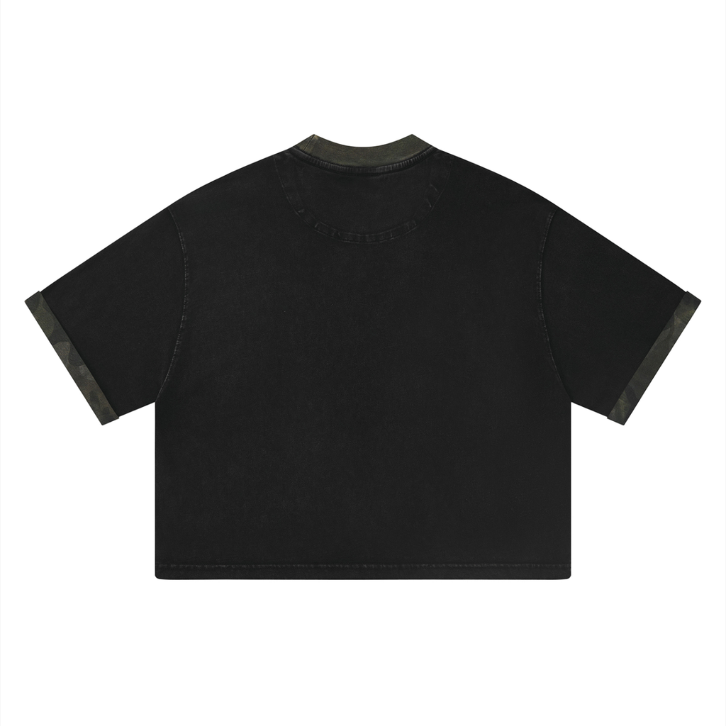GAFAUDI Unisex Mineral Washed Boxy Panel T-Shirt