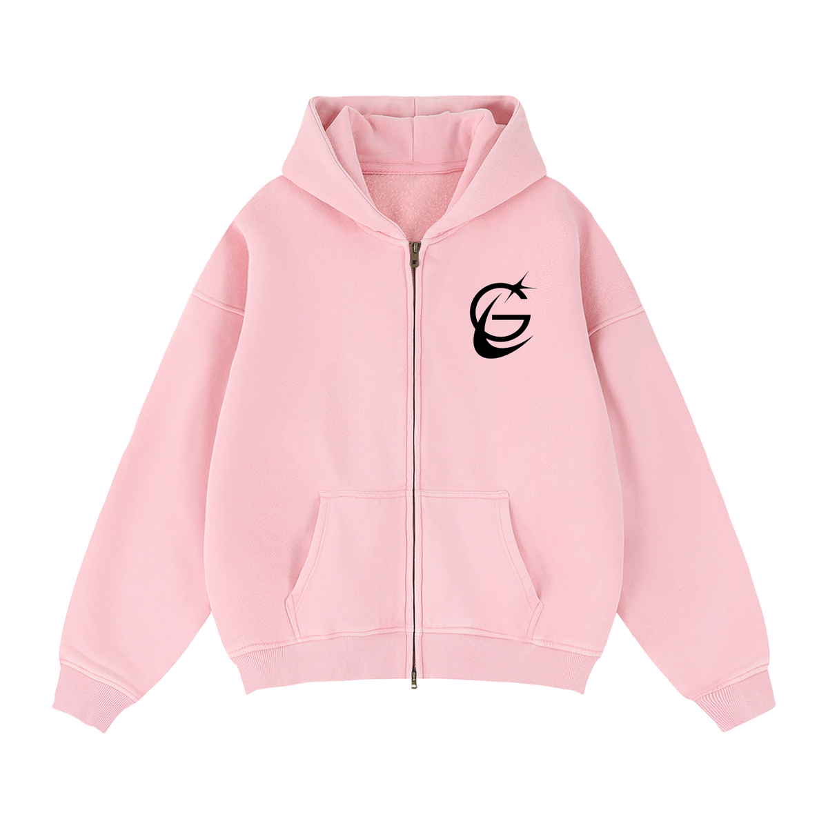 GAFAUDI Zip-Through Boxy Fleece Hoodie