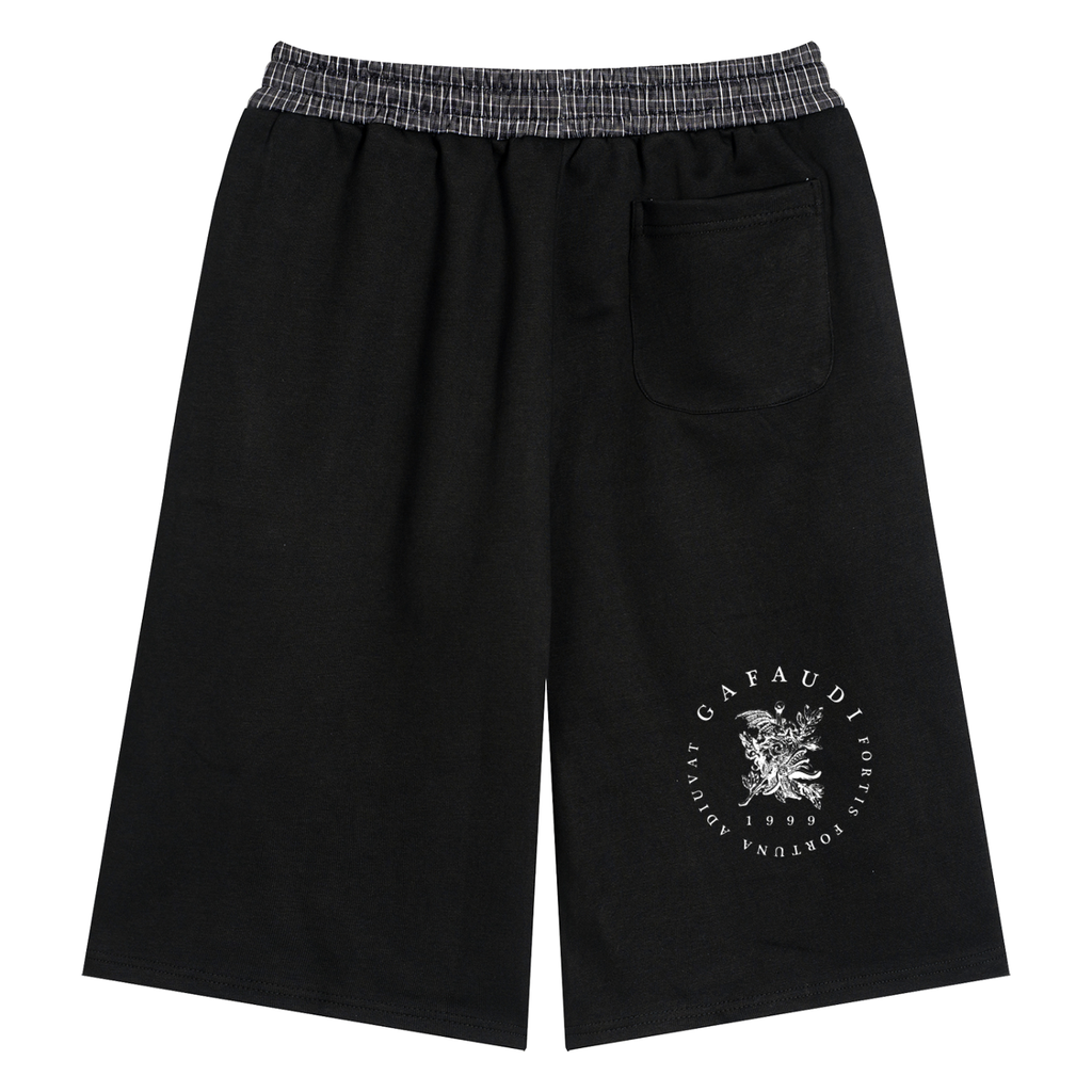 GAFAUDI Unisex Plaid Waistband Shorts