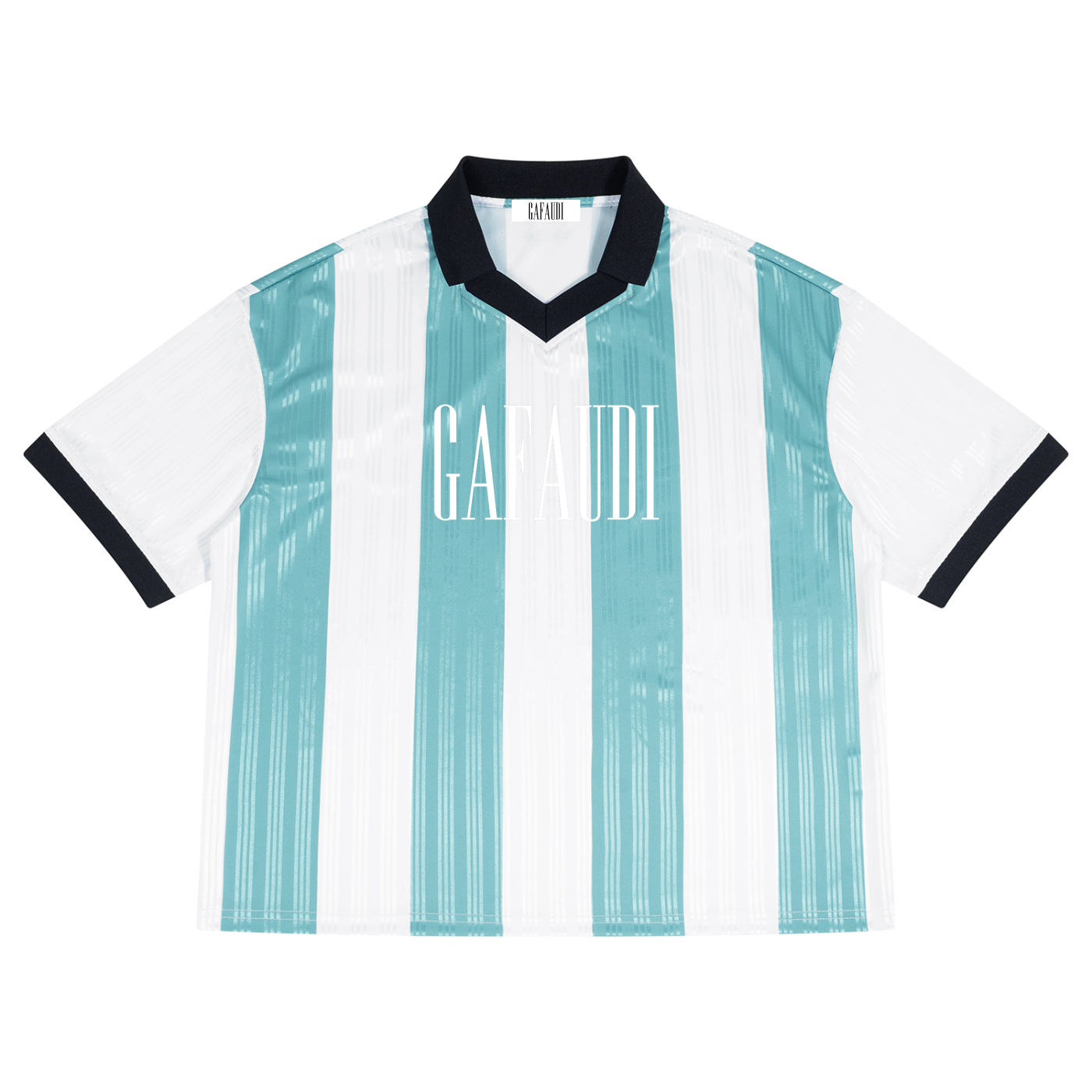 GAFAUDI Unisex Boxy Striped Collared Soccer Jersey