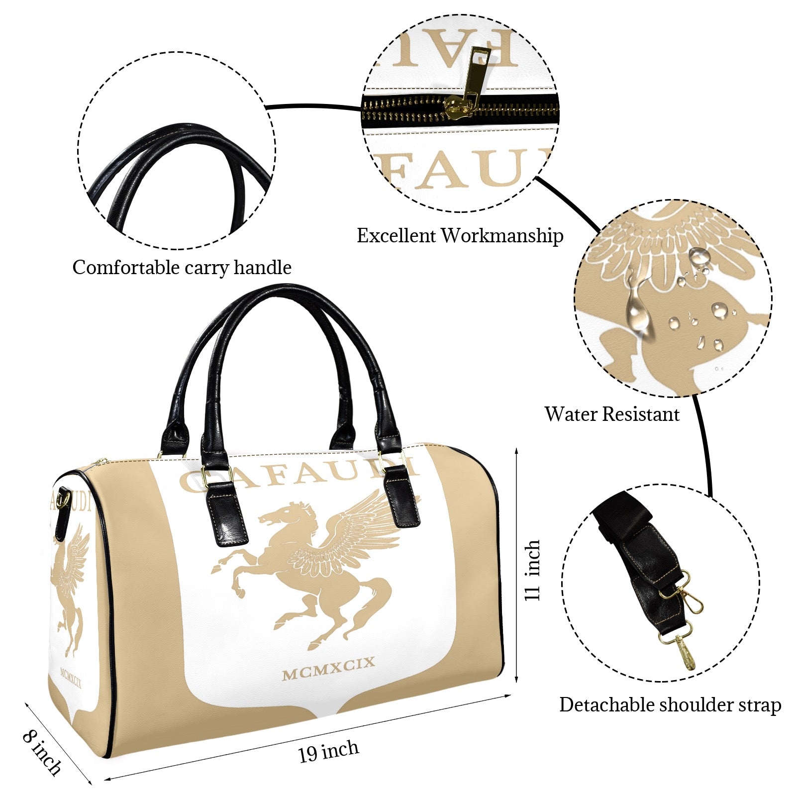 GAFAUDI Leather Travel Bag-Small