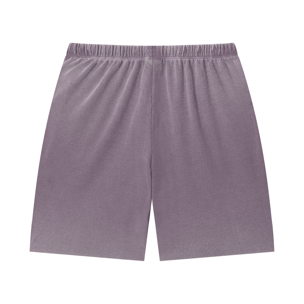 GAFAUDI Unisex Vintage Wash Sunfade Waffle Raw Hem Shorts