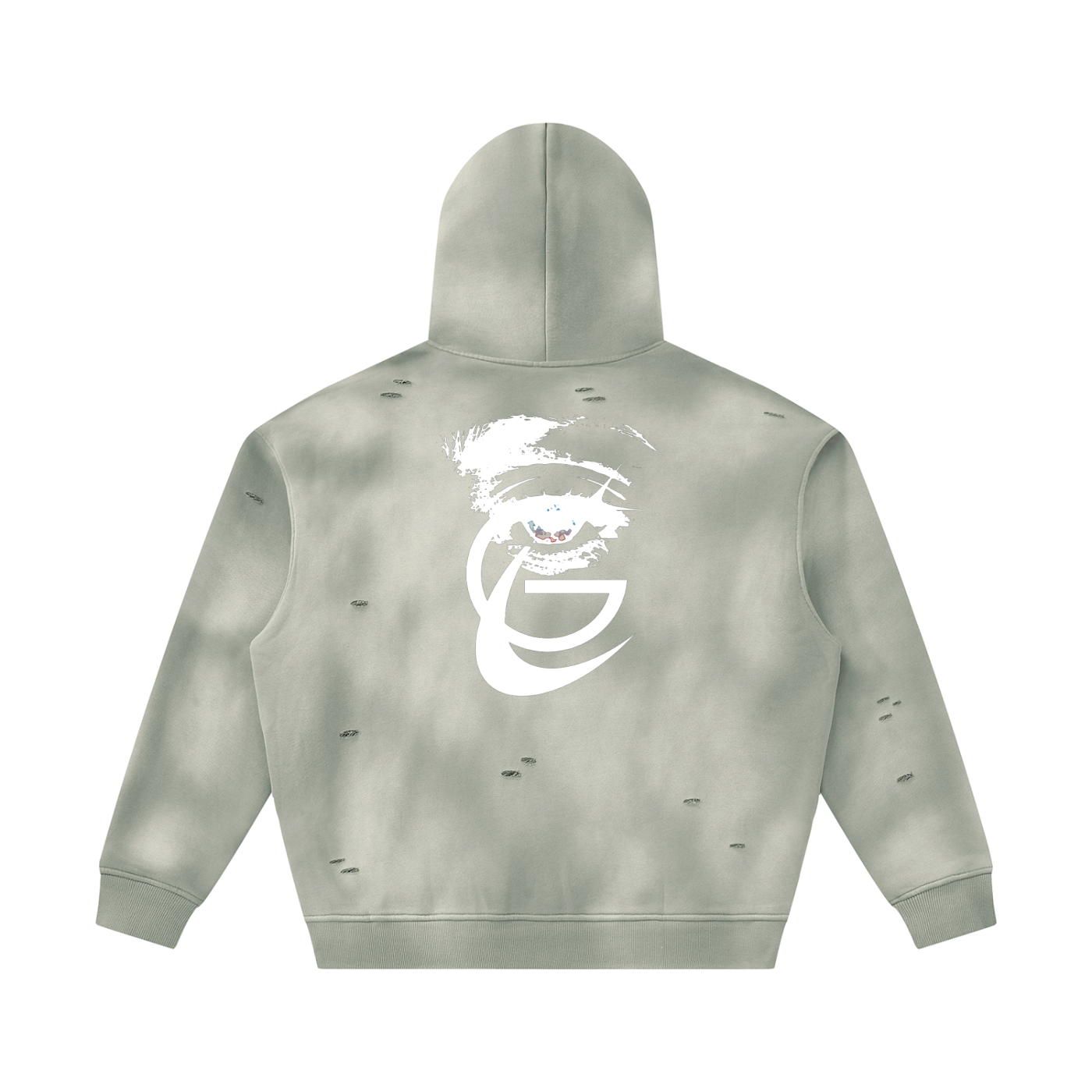 GAFAUDI Unisex Sunfade Frayed Fleece Hoodie