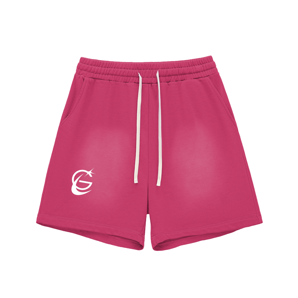 GAFAUDI "Stella Nova" Sun Fade Raw Edge Cotton Shorts